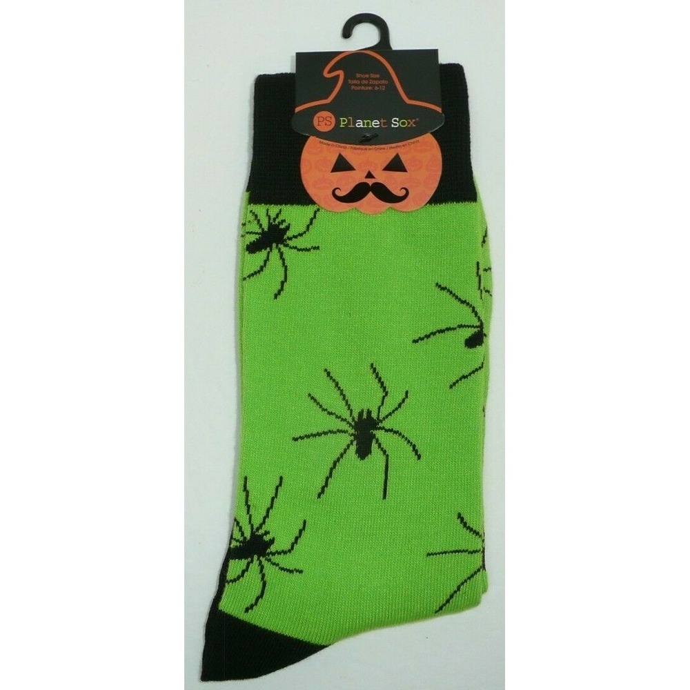 Green Spiders Men's Socks Halloween Trick or Treat Spiderweb Web Gift Planet Sox